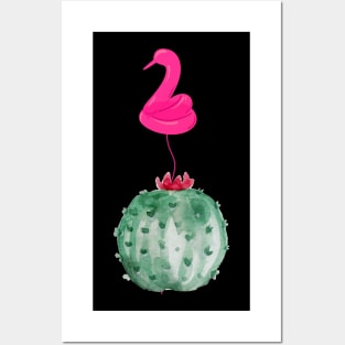 Cactus Pink Swan Balloon Posters and Art